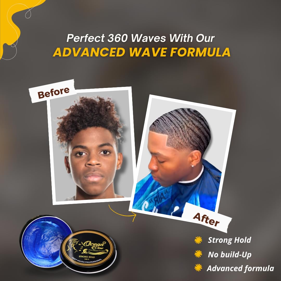 Ocean View Deep Waves Pomade, formation des ondes: motif 360° visiblement stable.
