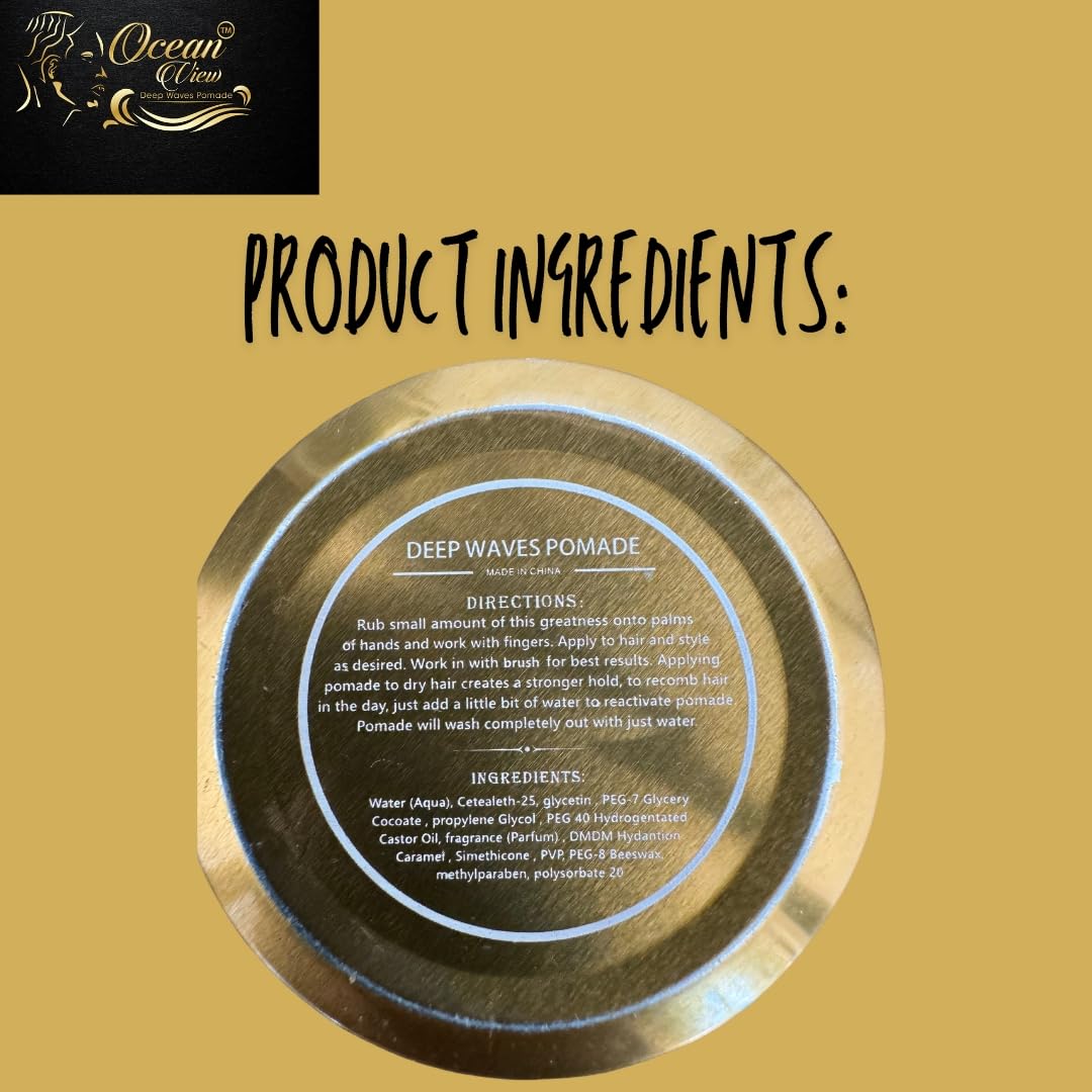 Ocean View Deep Waves Pomade — ondes-cheveux pour des vagues définies.