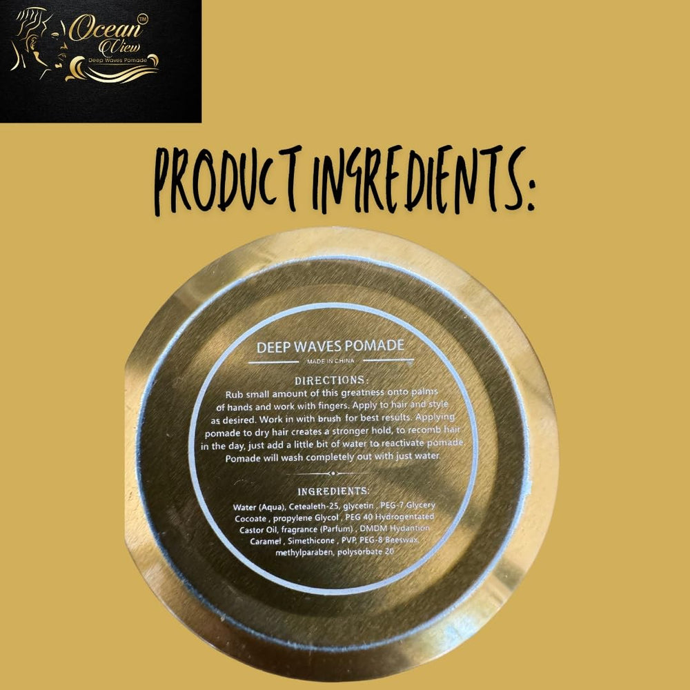Ocean View Deep Waves Pomade — ondes-cheveux pour des vagues définies.