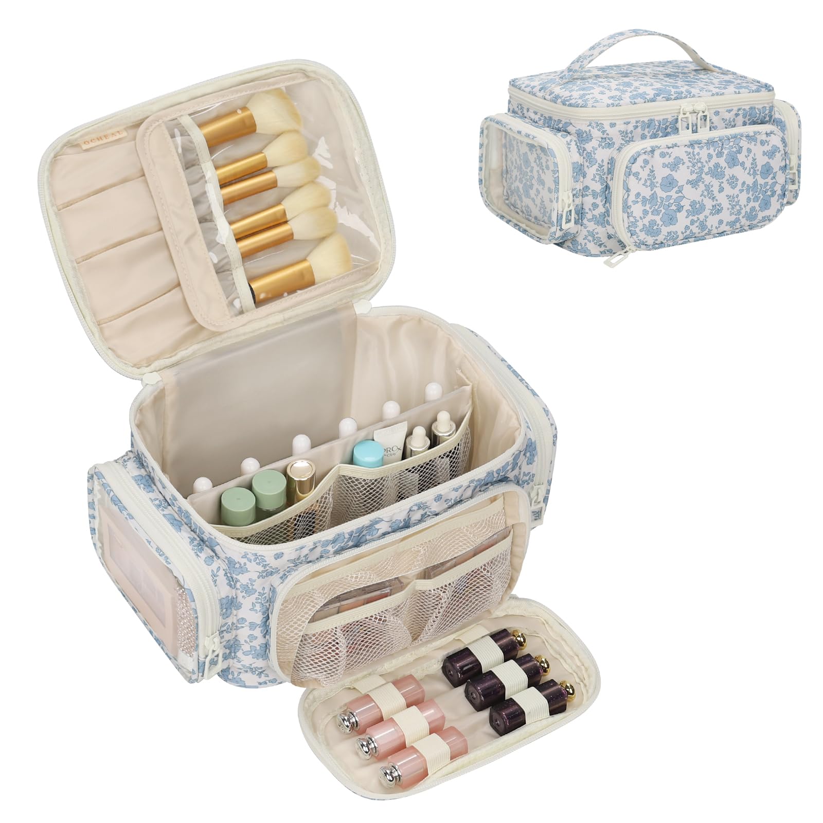 OCHEAL sac maquillage design floral élégant pour le quotidien
