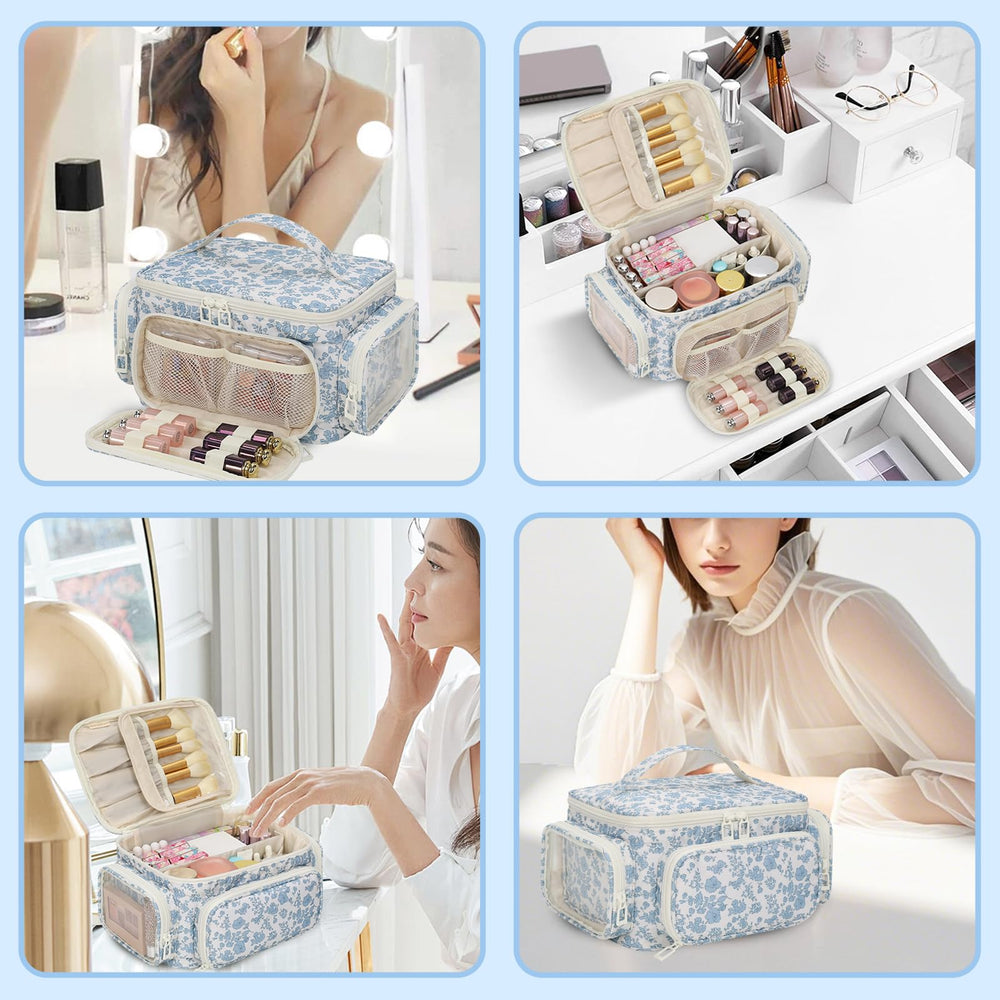 OCHEAL sac maquillage grande taille peut contenir palettes et soins