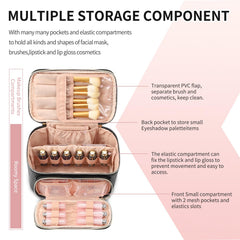 OCHEAL sac-maquillage poignee-cuir, poignée pratique pour transporter lors de vos déplacements.