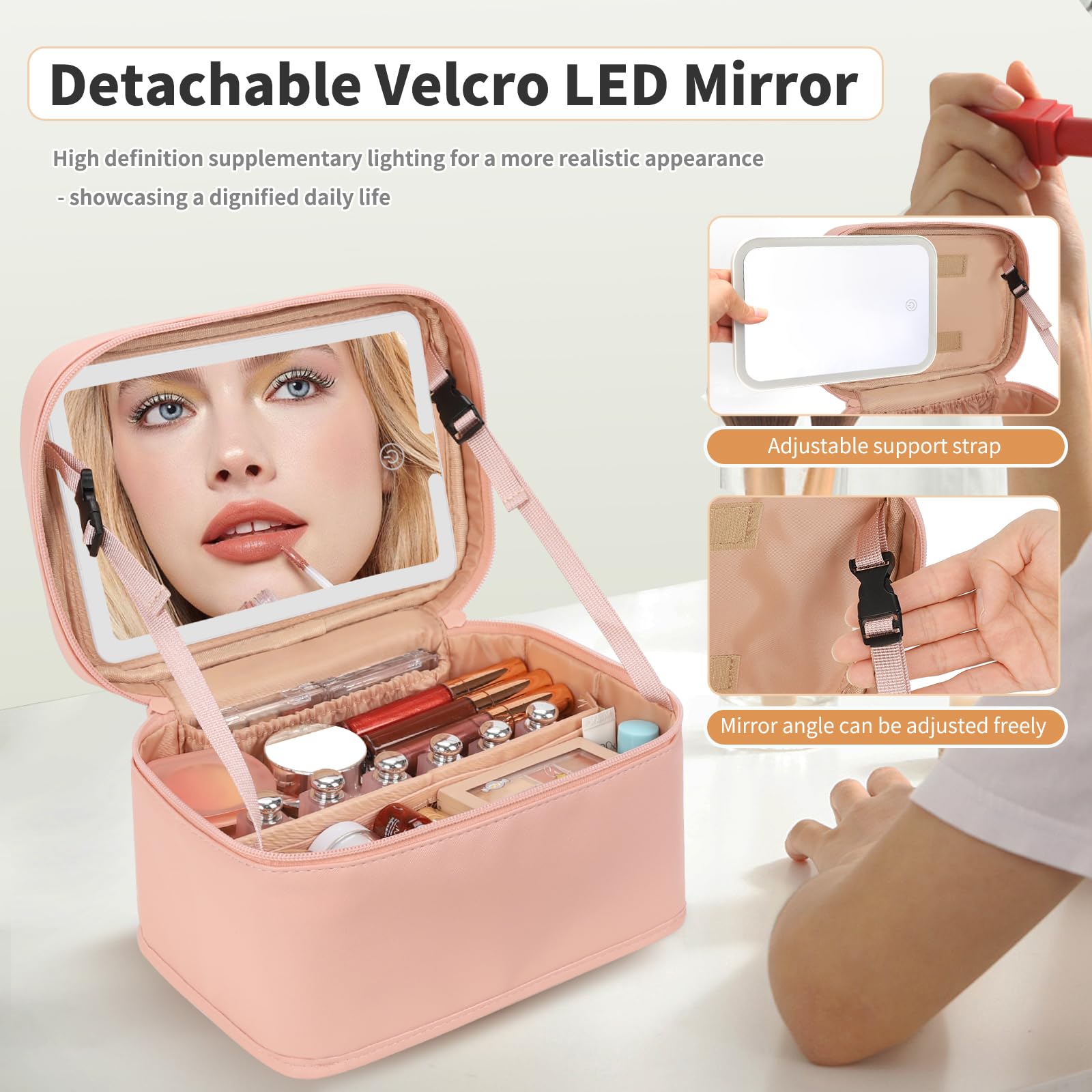 OCHEAL trousse-maquillage grande capacite, rangement pinceaux et cosmétiques en voyage