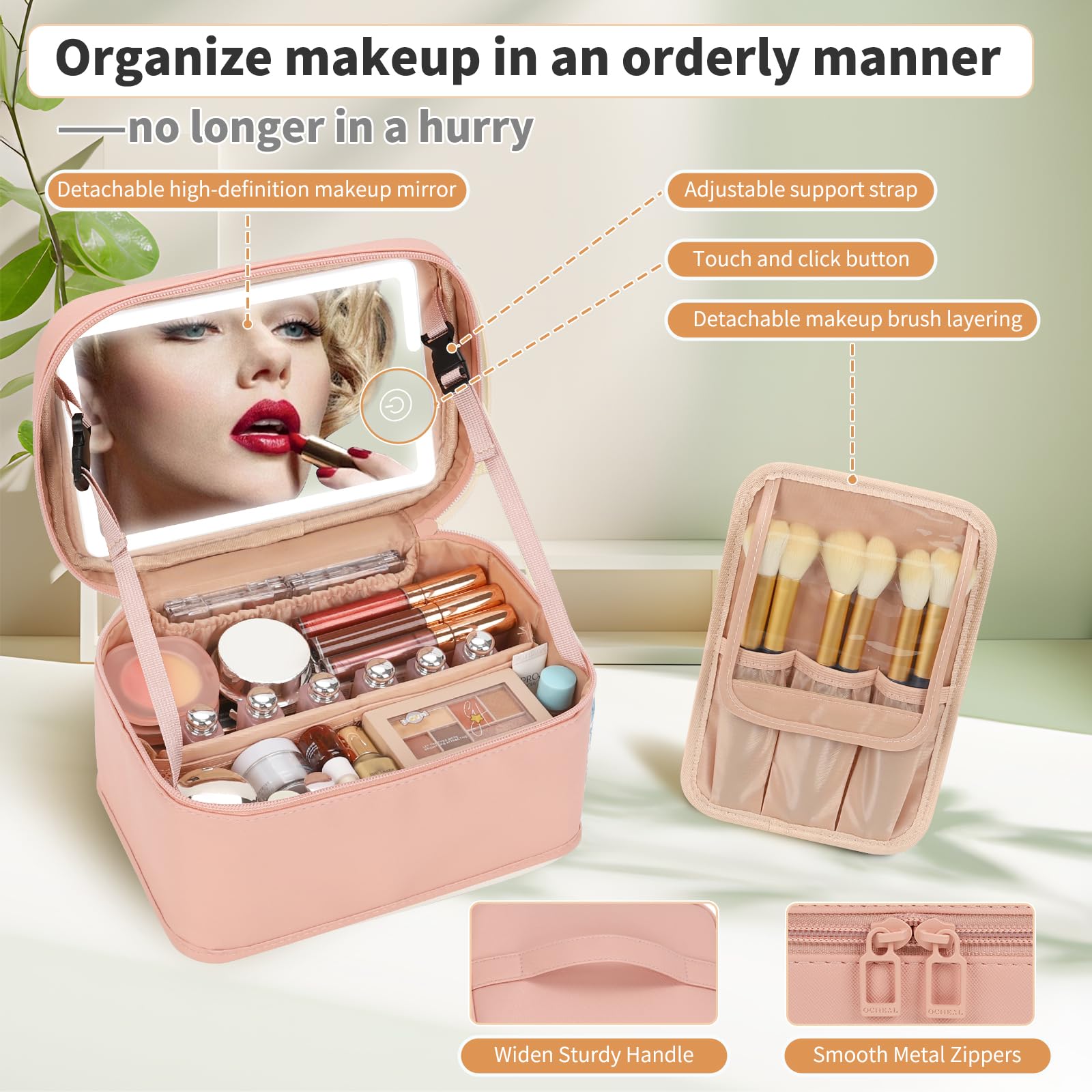 OCHEAL trousse-maquillage lumiere 3 couleurs, eclairage precis