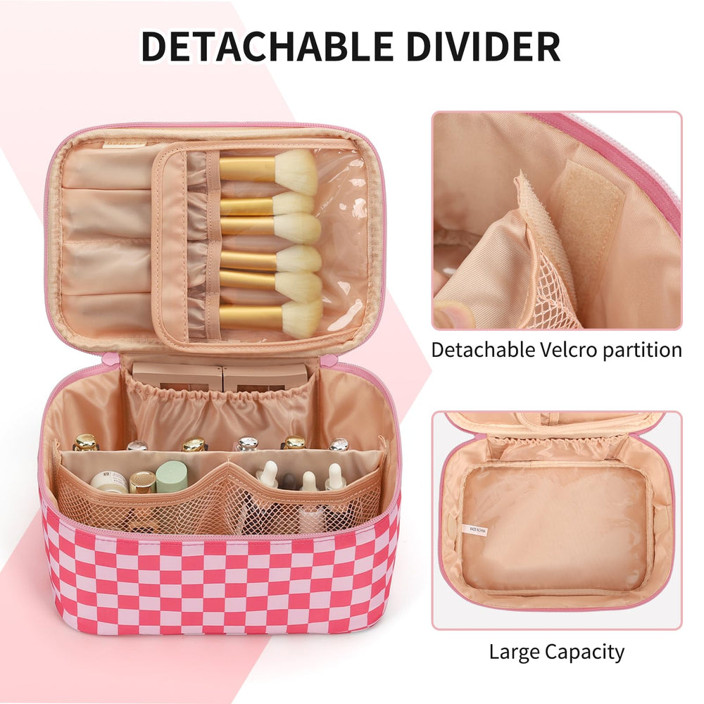 OCHEAL trousse maquillage rose taille voyage pratique en déplacement