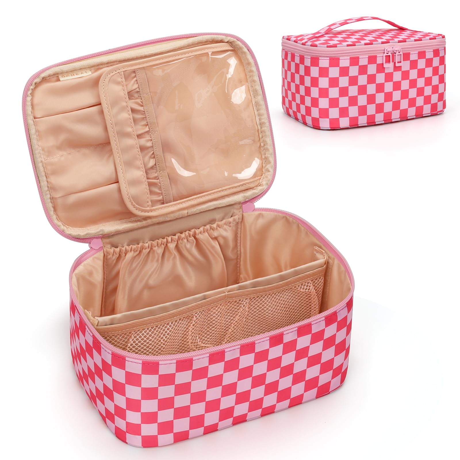 OCHEAL trousse maquillage rose utilisation en voyage organisée
