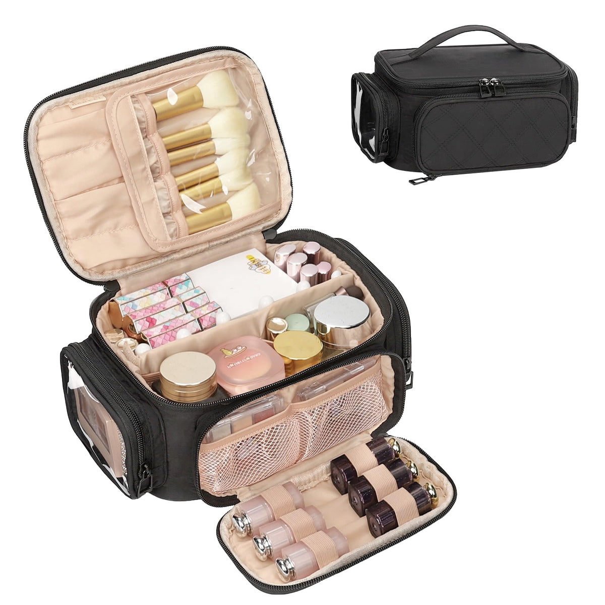 OCHEAL trousse-maquillage-voyage: organisation efficace pour voyager léger.