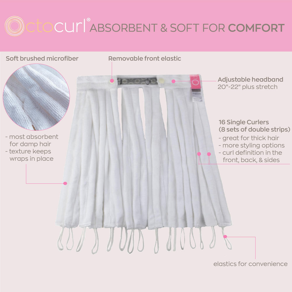 Octocurl rouleaux cheveux 16 pièces pour boucles sans chaleur et définition