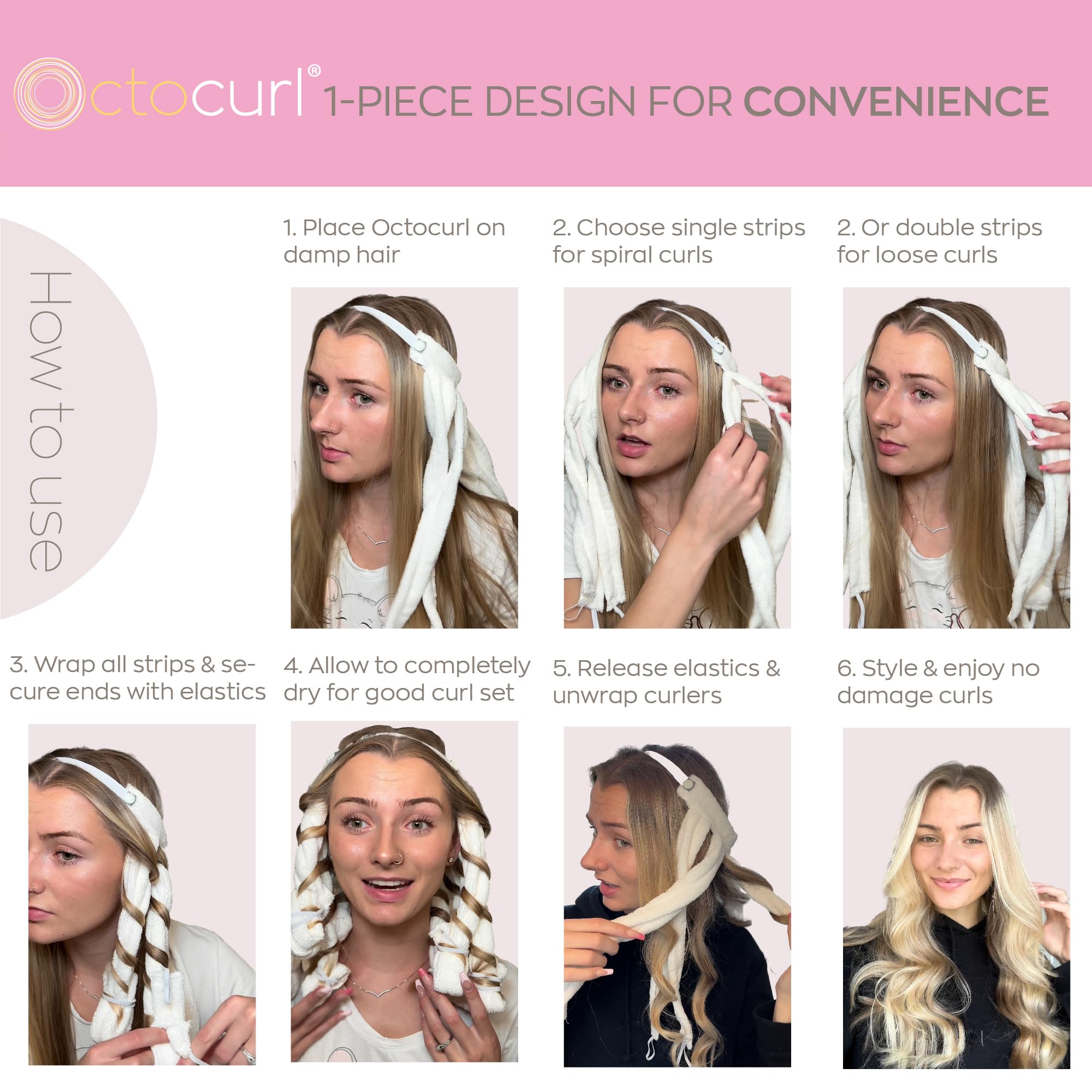 Octocurl ensemble de 16 rouleaux pour variation de style sans chaleur