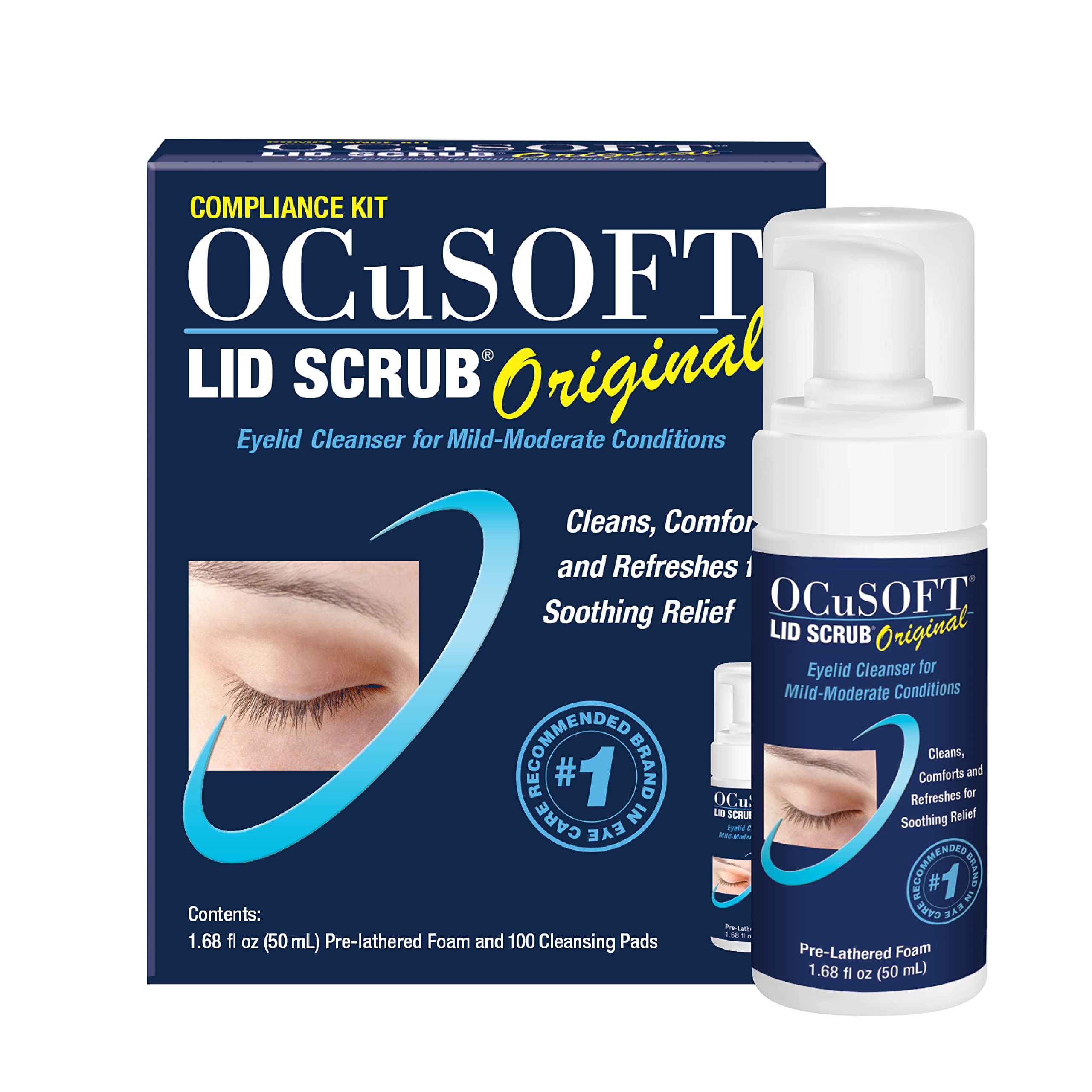 OCuSOFT Lid Scrub Original – pompe sur bouteille, nettoyage quotidien des paupières