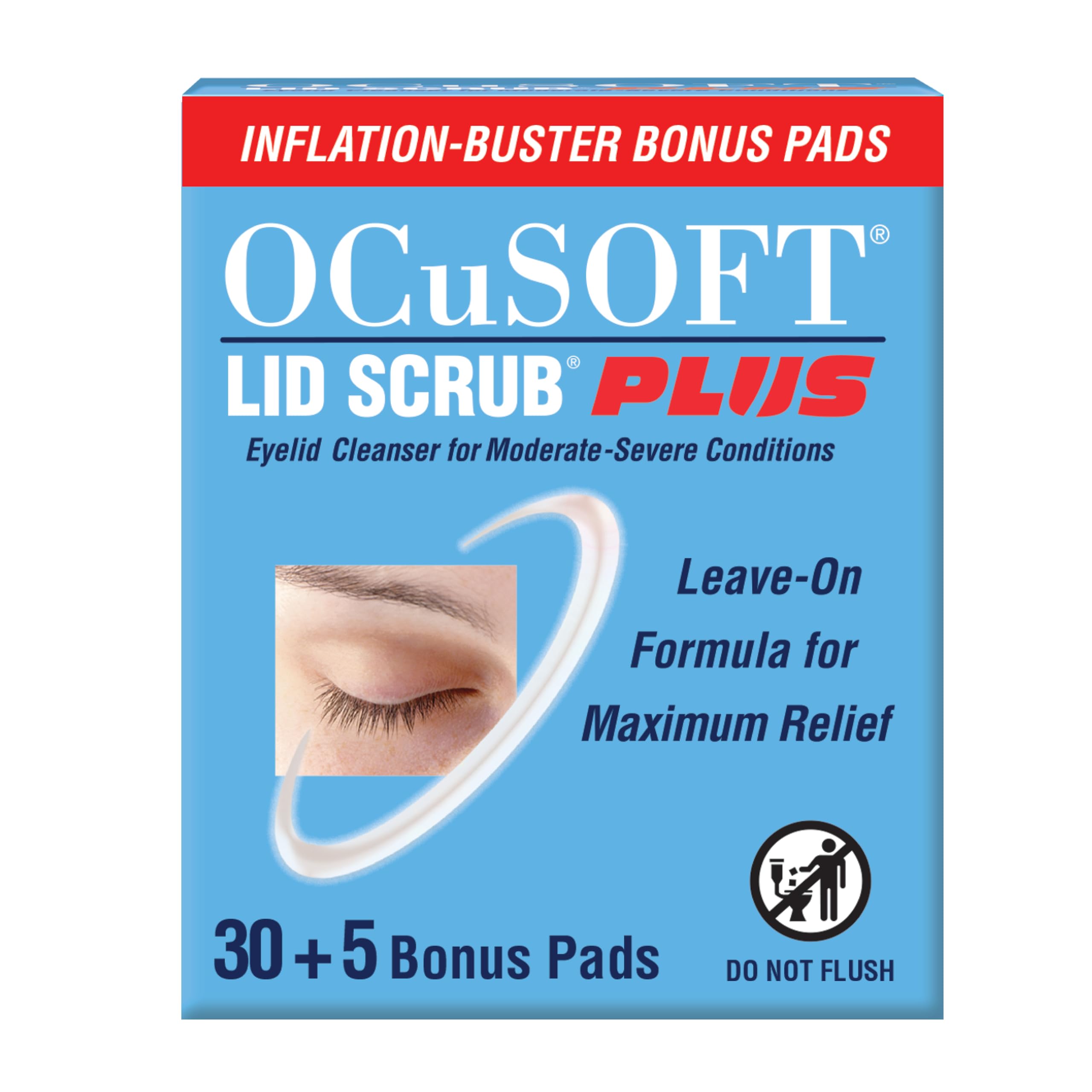 OCuSOFT Lid Scrub Plus, lingettes pré-humidifiées pour nettoyer les paupières en douceur