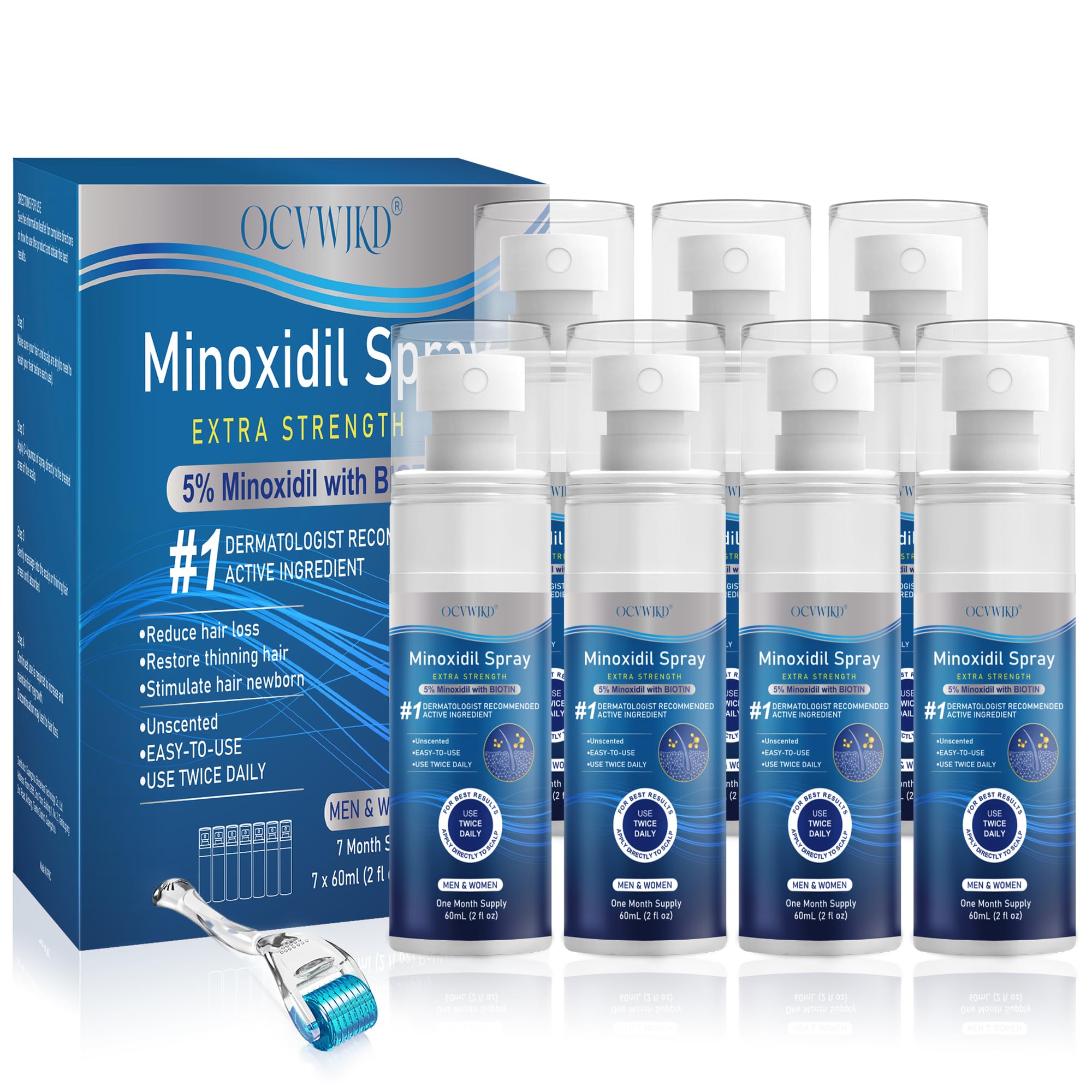 OCVWJKD Minoxidil, flacon – pulvérisation ciblée pour cheveux plus épais