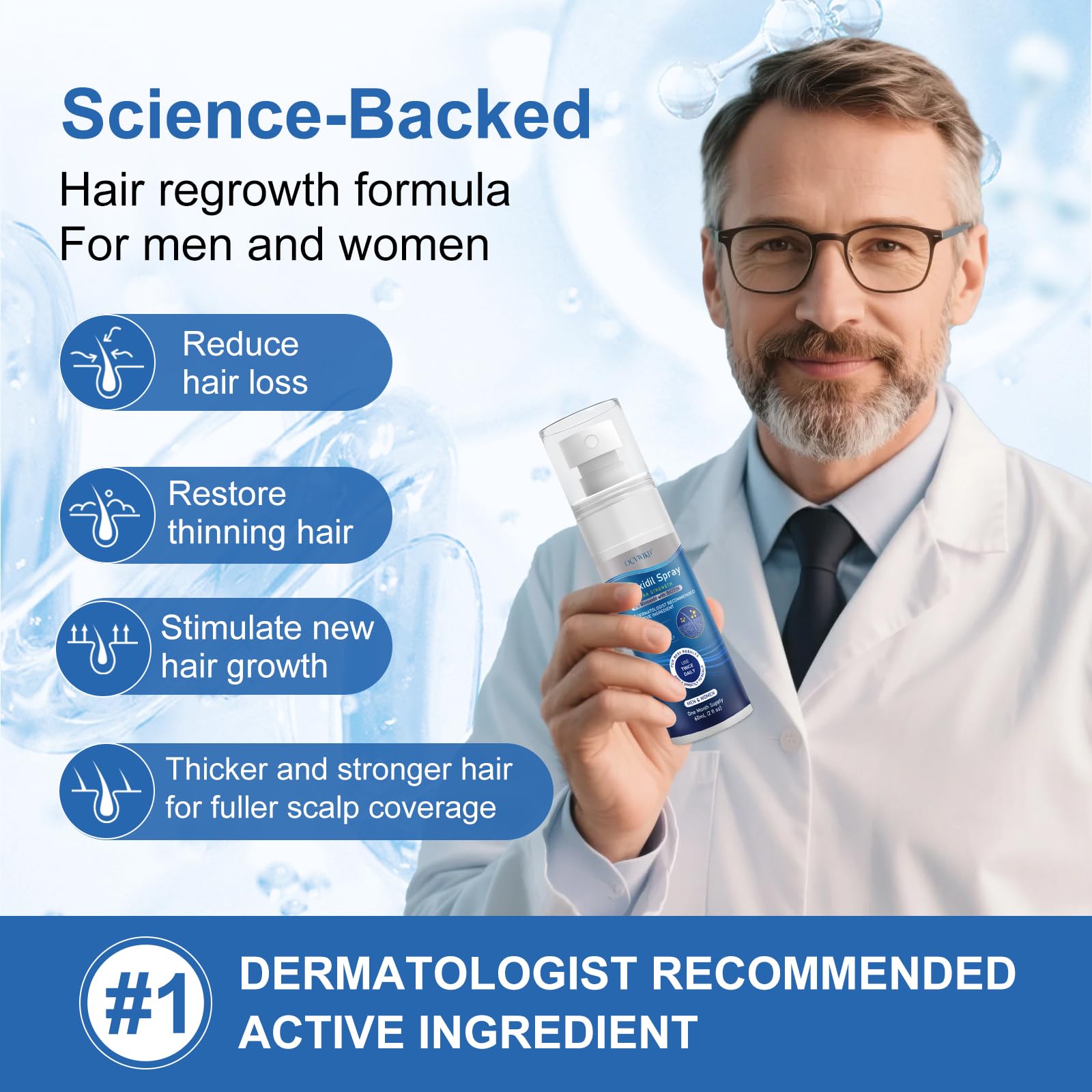 OCVWJKD Minoxidil, zone traitée – précision lors de l’application