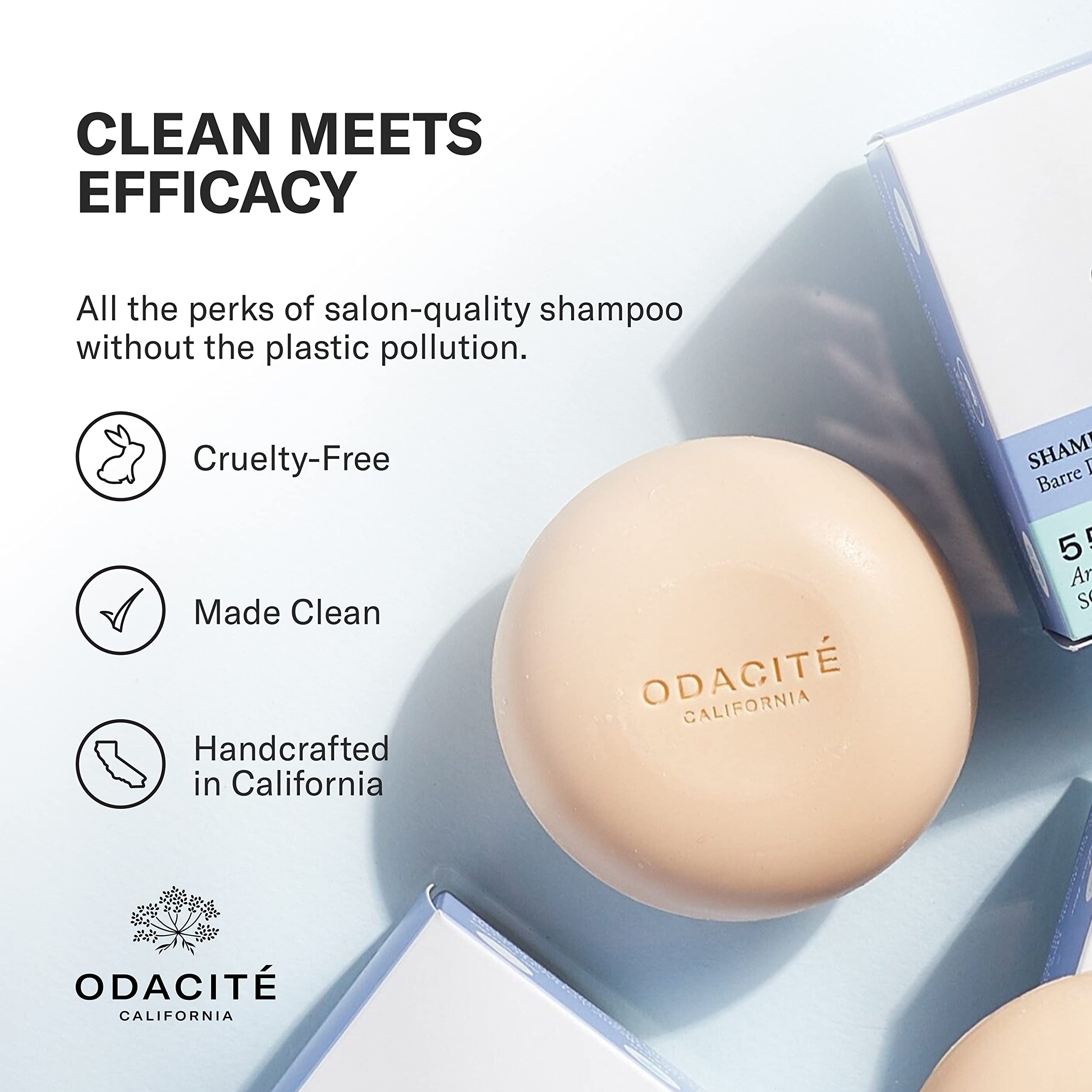 ODACITE barre shampoing argan coco respectueuse de l'environnement.