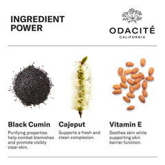 Odacité: huile de cumin noir, ingrédient purifiant pour les pores