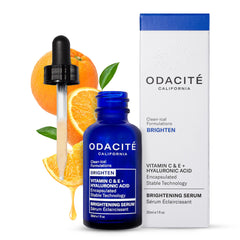 ODACITE sérum brillance bouteille: teint plus lumineux.