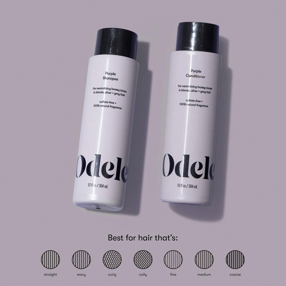 Odele conditionneur violet pour cheveux gris argentés : douceur et brillance.