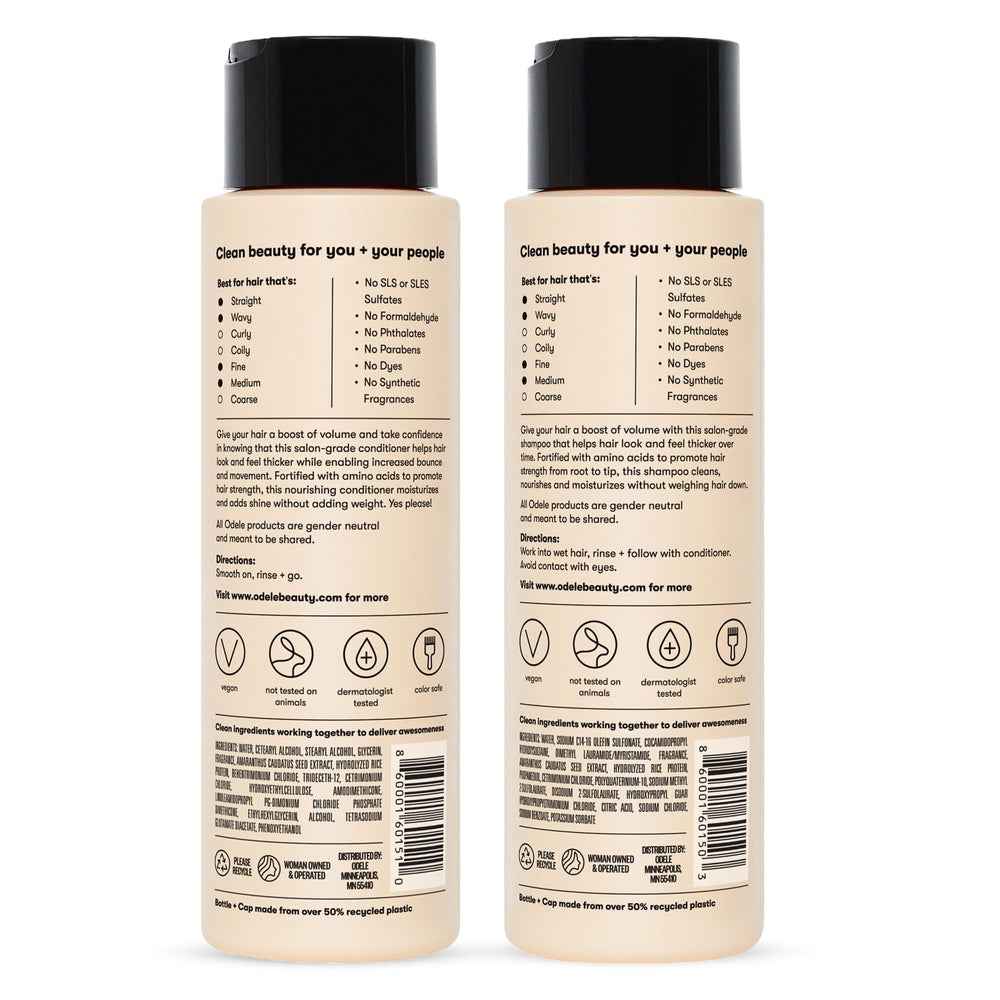 Régime volumisant Odele pour cheveux propres et pleins de ressort.