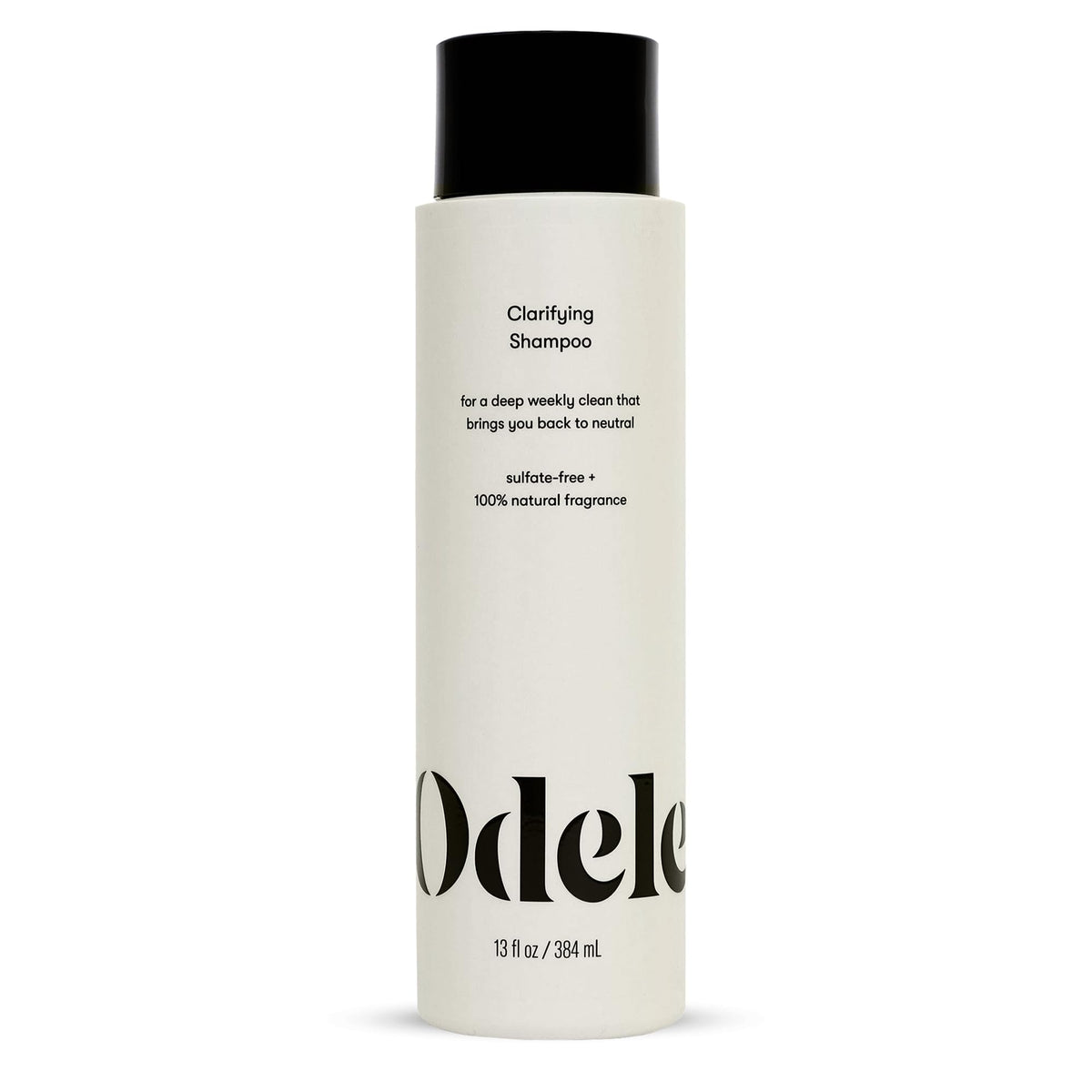 Shampoing clarifiant Odele en bouteille, nettoyage en profondeur recommandé.