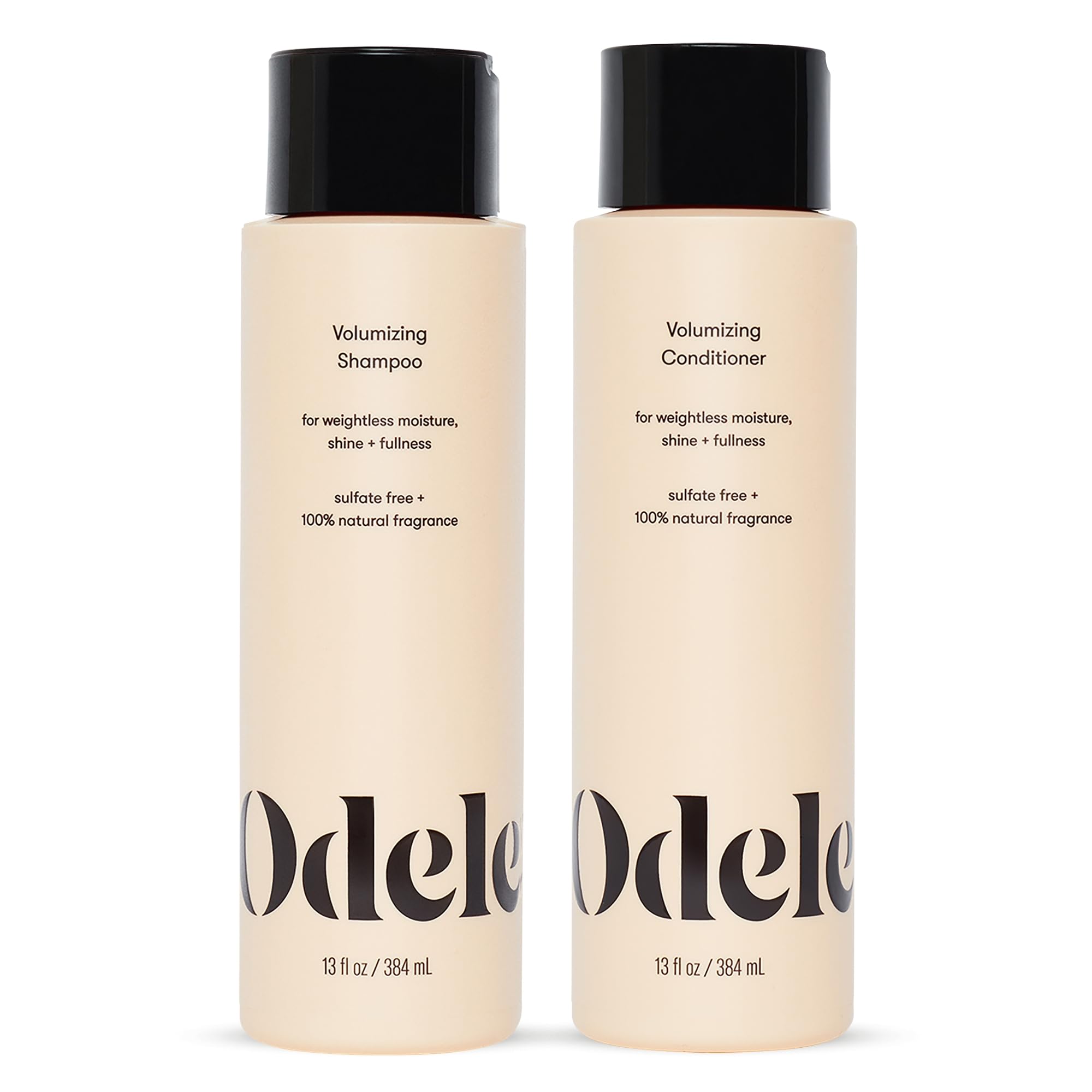 Shampoing volumisant Odele en bouteille, apporte légèreté et brillance.