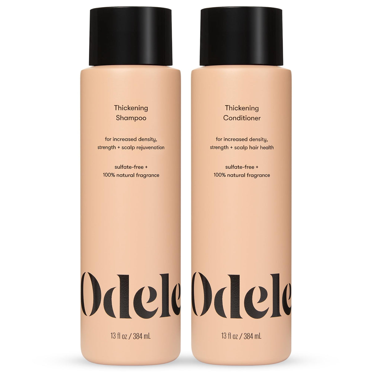 Odele Shampoing épaisseur - bouteille mise en valeur, densité potentielle pour cheveux fins.