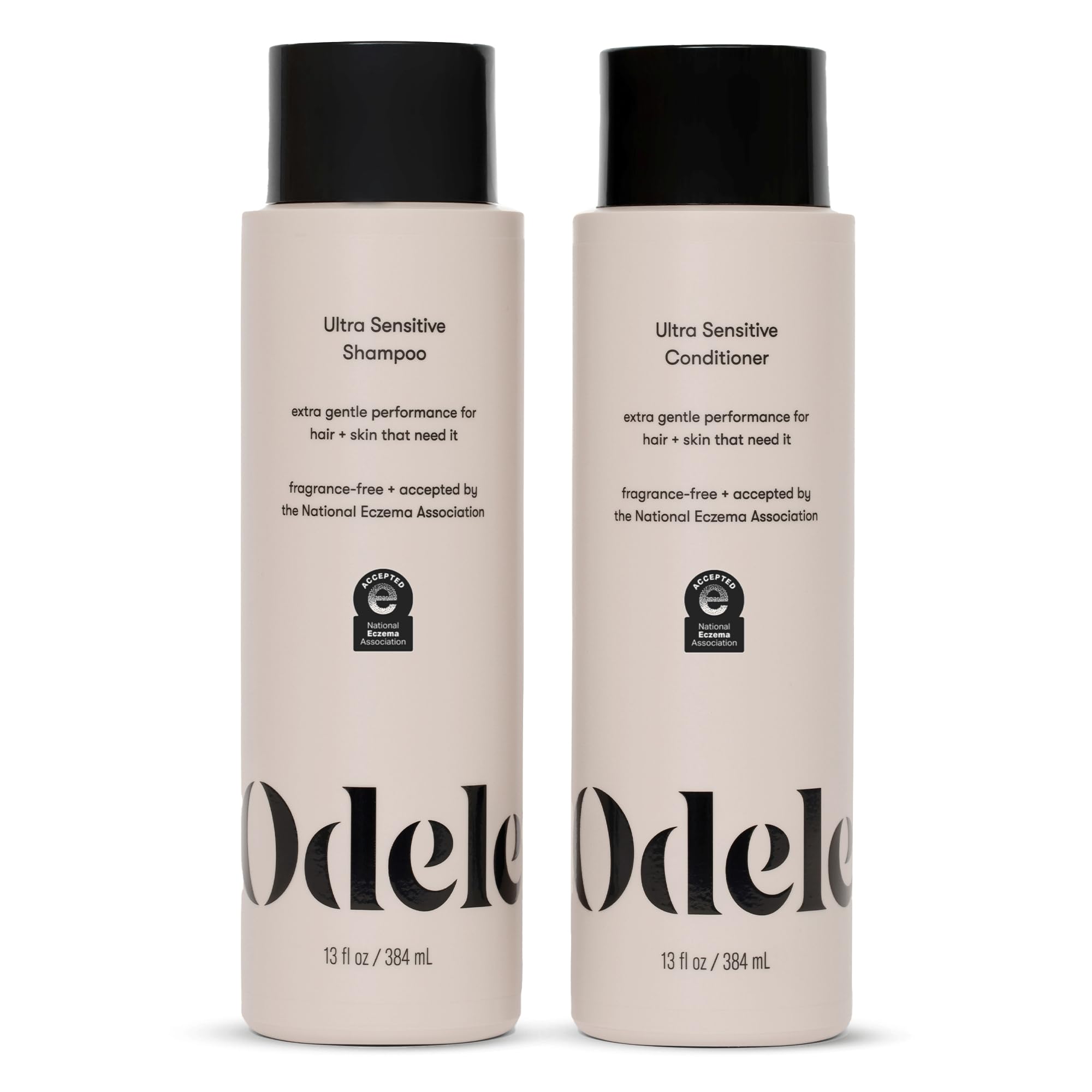 Shampoing Ultra-Sensitive Odele en bouteille: nettoyage doux pour cheveux et peau sensible.