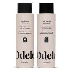 Shampoing Ultra-Sensitive Odele en bouteille: nettoyage doux pour cheveux et peau sensible.