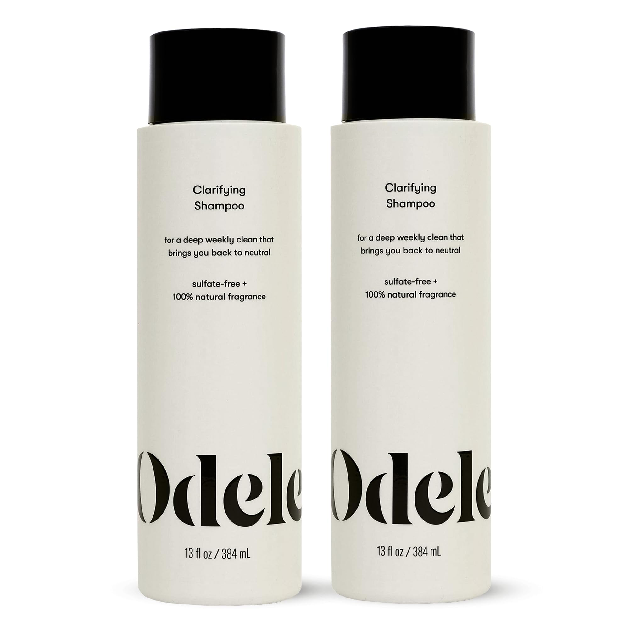 Odele shampooing clarifiant, duo en bouteilles, nettoyage en profondeur des résidus.