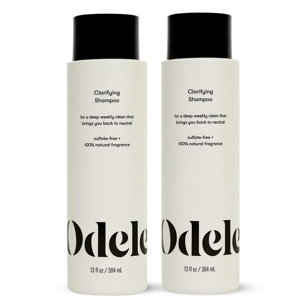 Odele shampooing clarifiant, duo en bouteilles, nettoyage en profondeur des résidus.