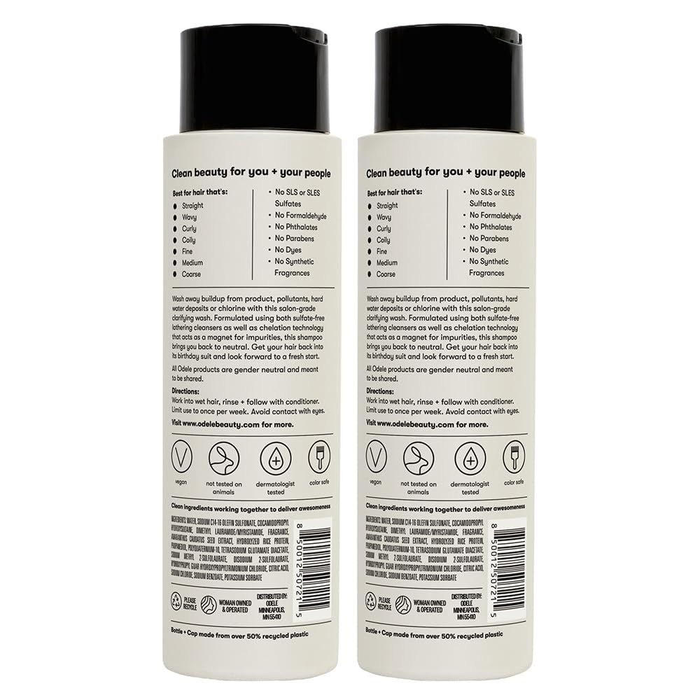 Ingrédients sans sulfates, sécurité et douceur Odele clarifiant.