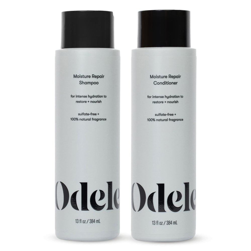 Odele shampooing hydratation réparatrice, bouteille visible, hydratation en profondeur.