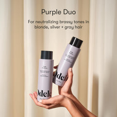 Odele shampooing violet pour cheveux blonds : reflets plus frais et douceur hydratante.