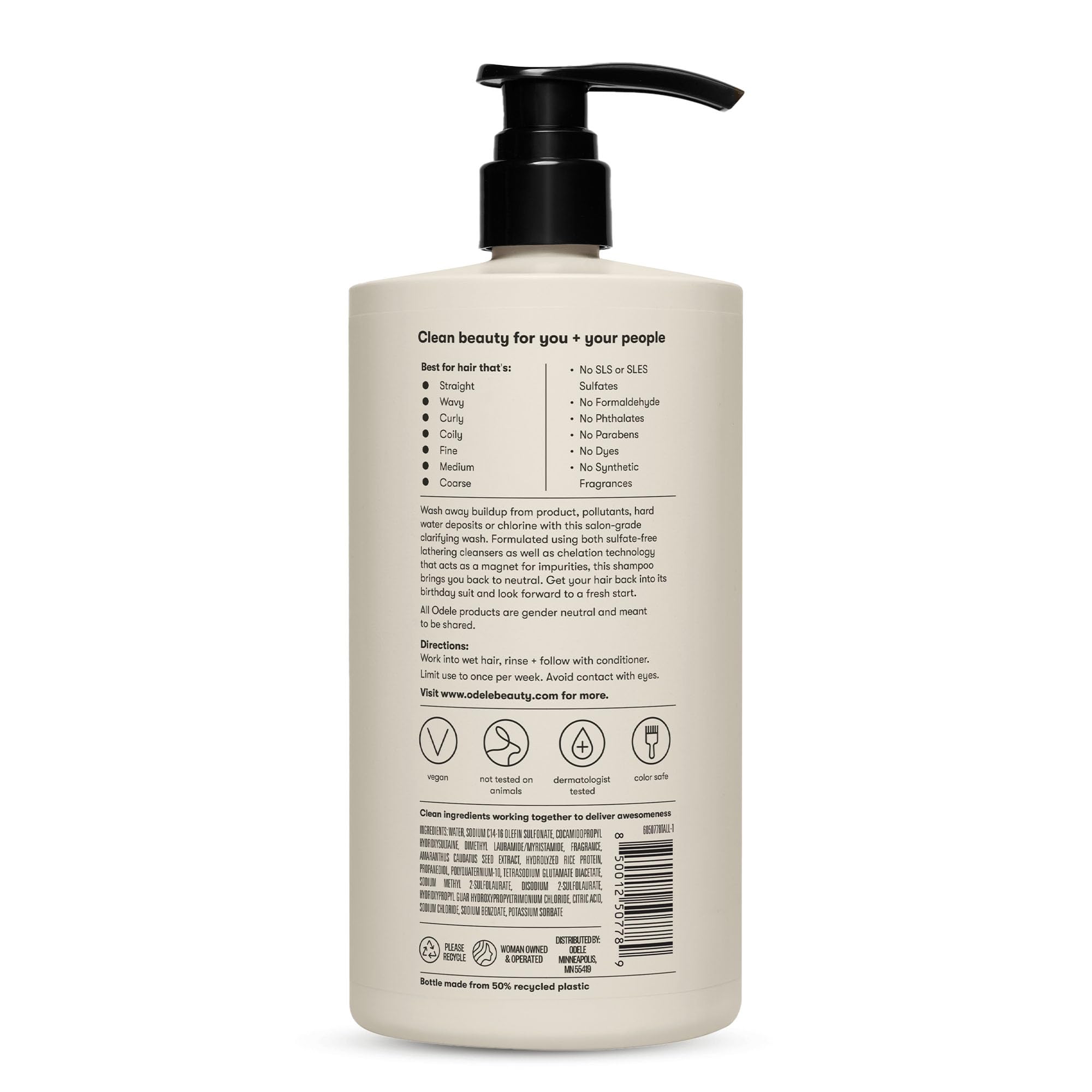 Produit végane et sans cruauté, respectueux des cheveux et de la planète