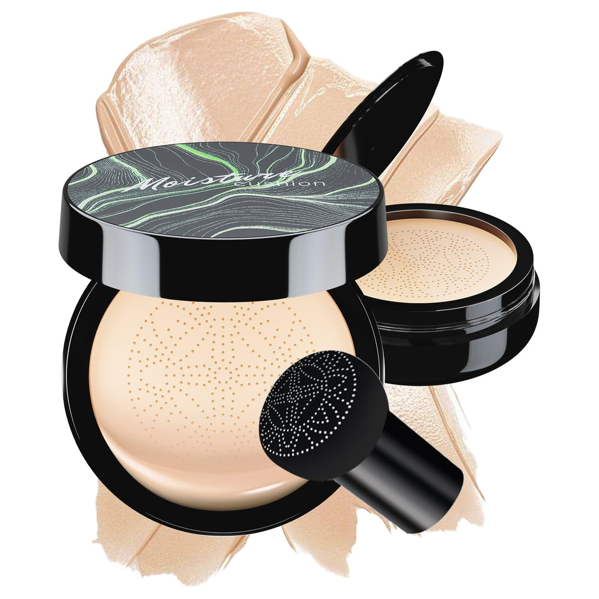OETUIOW CC Creme Cushion champignon – pompe pratique, teint uniforme.