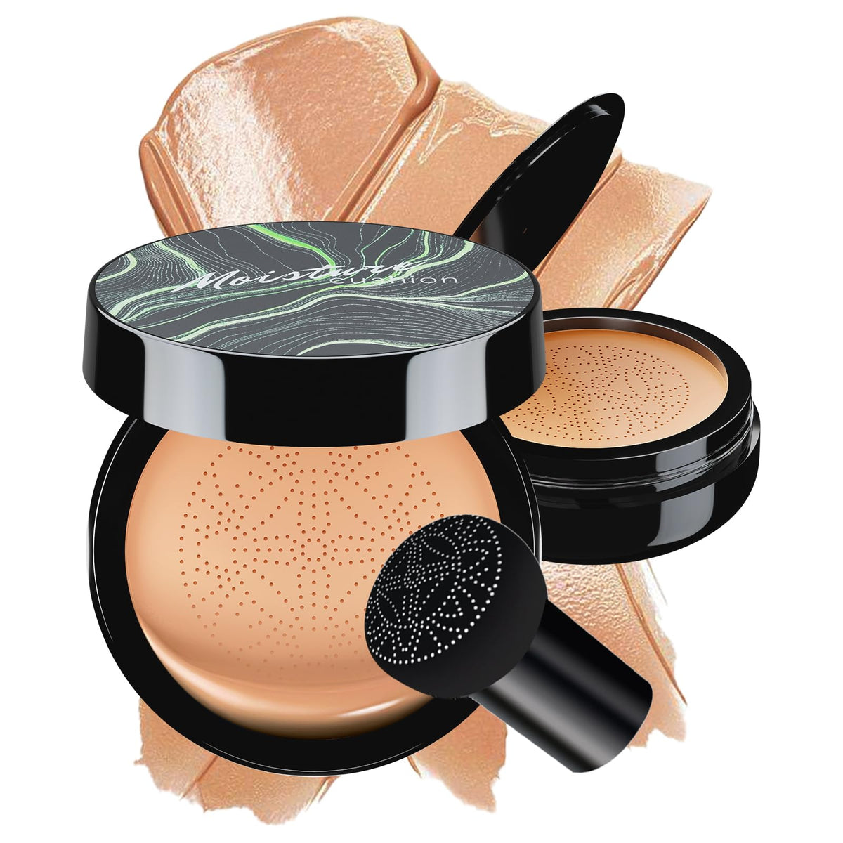 OETUIOW Mushroom Head Air Cushion CC Cream flacon, application précise et légère pour un teint uniforme et naturel.