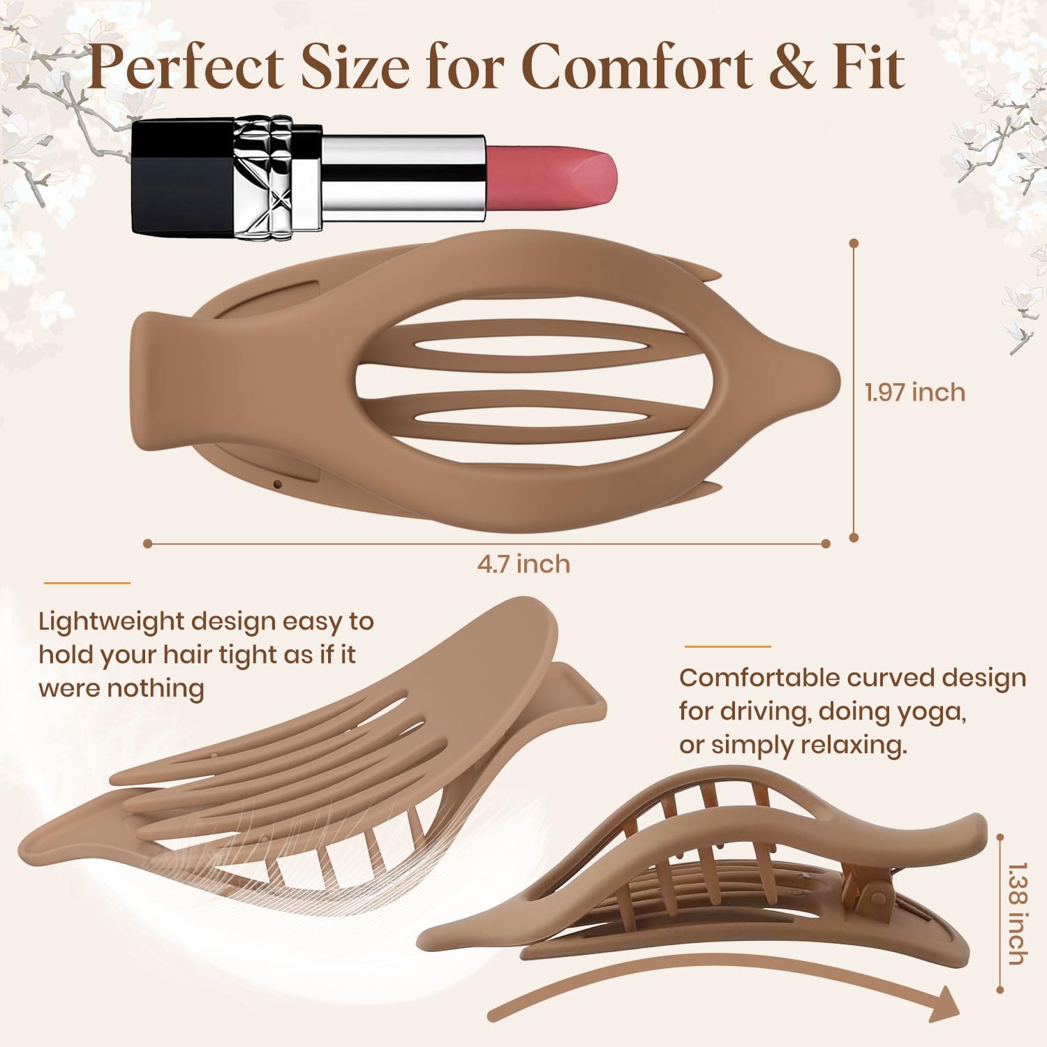 Pinces plat grand beige, complément neutre pour un look soigné
