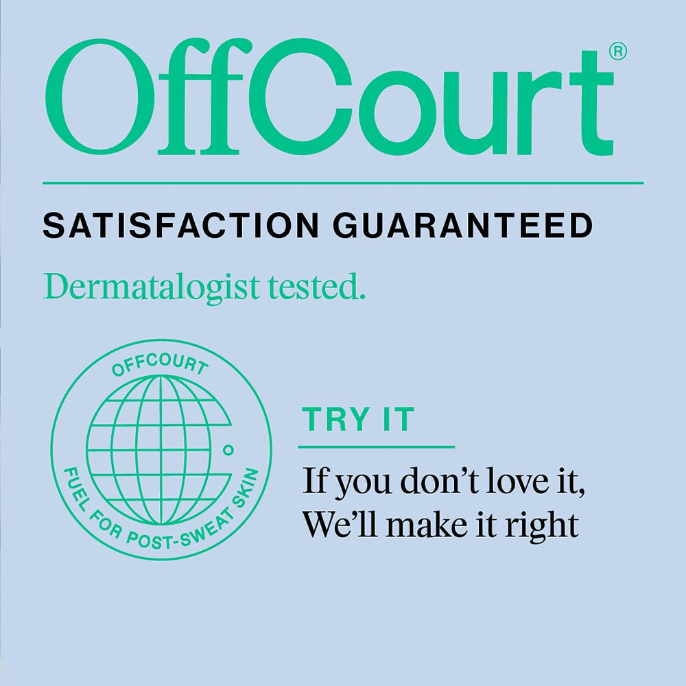 OffCourt fragrance bottle on vanity encourages everyday confidence.