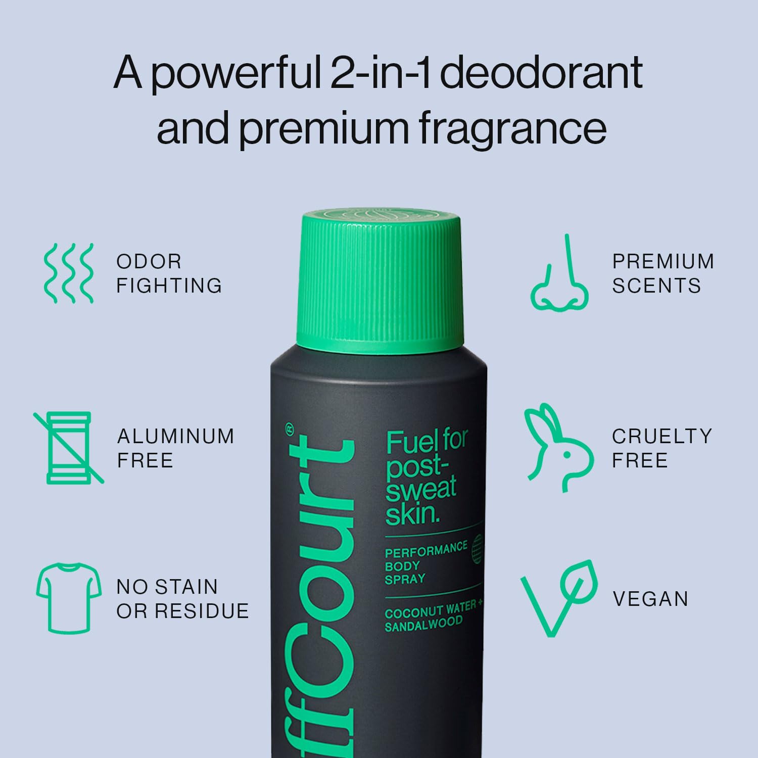 OffCourt spray on skin with no sticky residue on clothes.