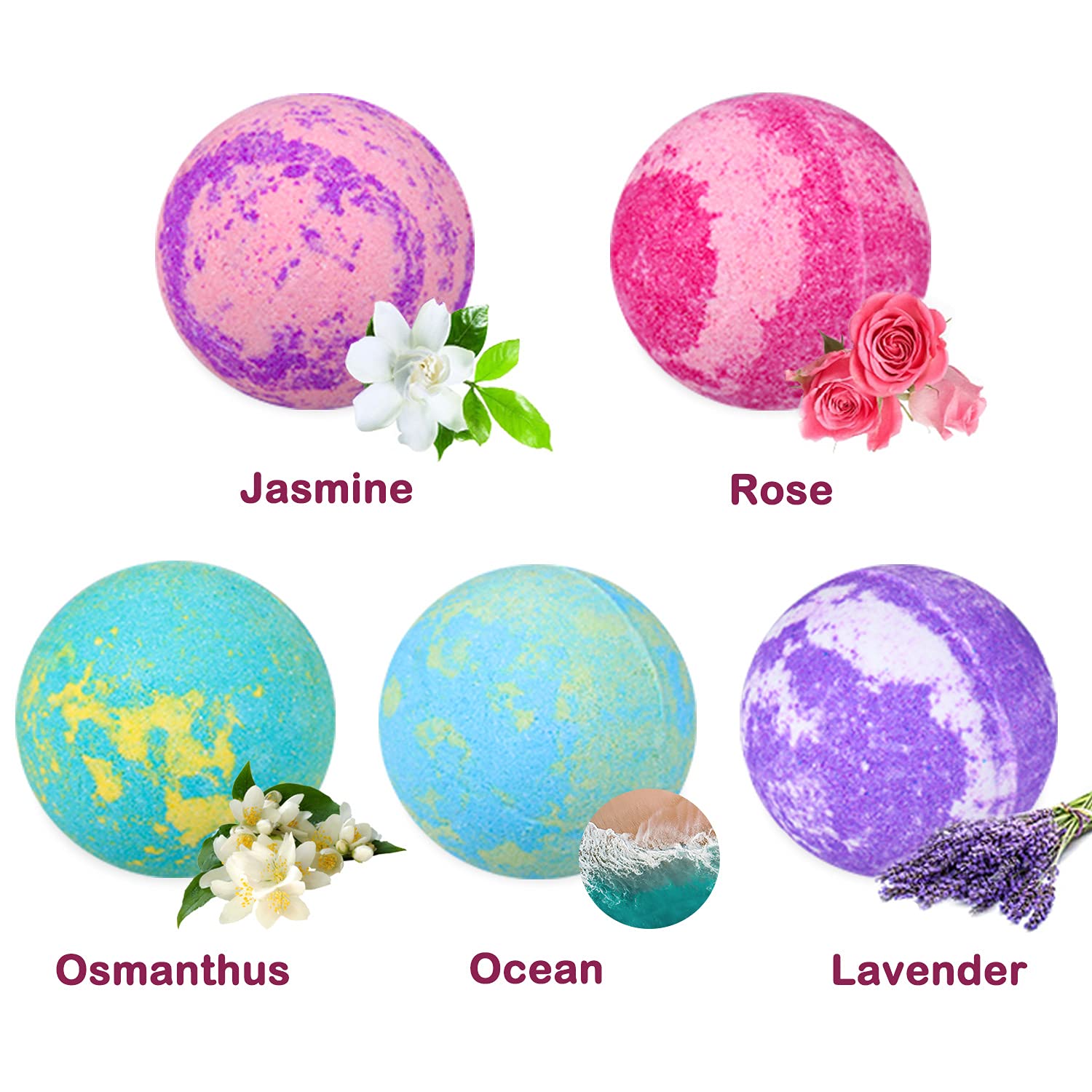OFUN bombe de bain océan avec mousse et couleur vivante.
