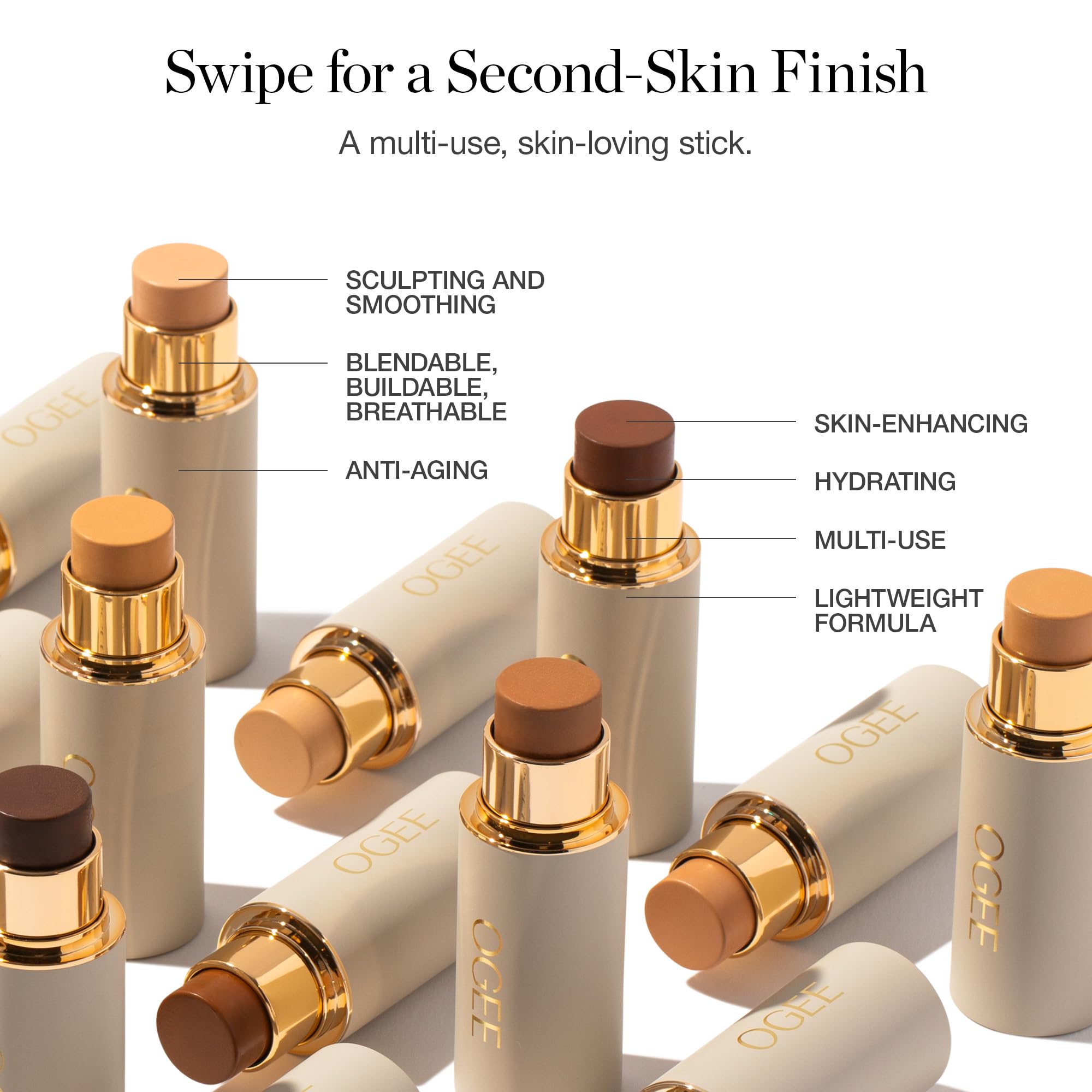 Ogee Foundation Stick Cedar, étape estompage pour couvrance modulable.