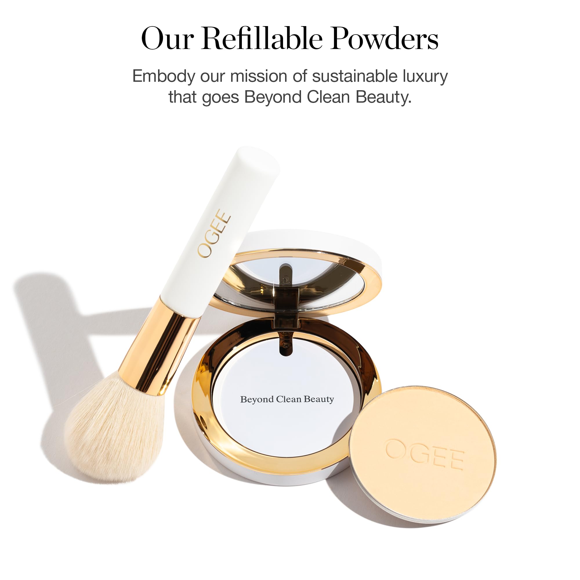 Ogee poudre-set sable usage quotidien pour un teint équilibré et lumineux.
