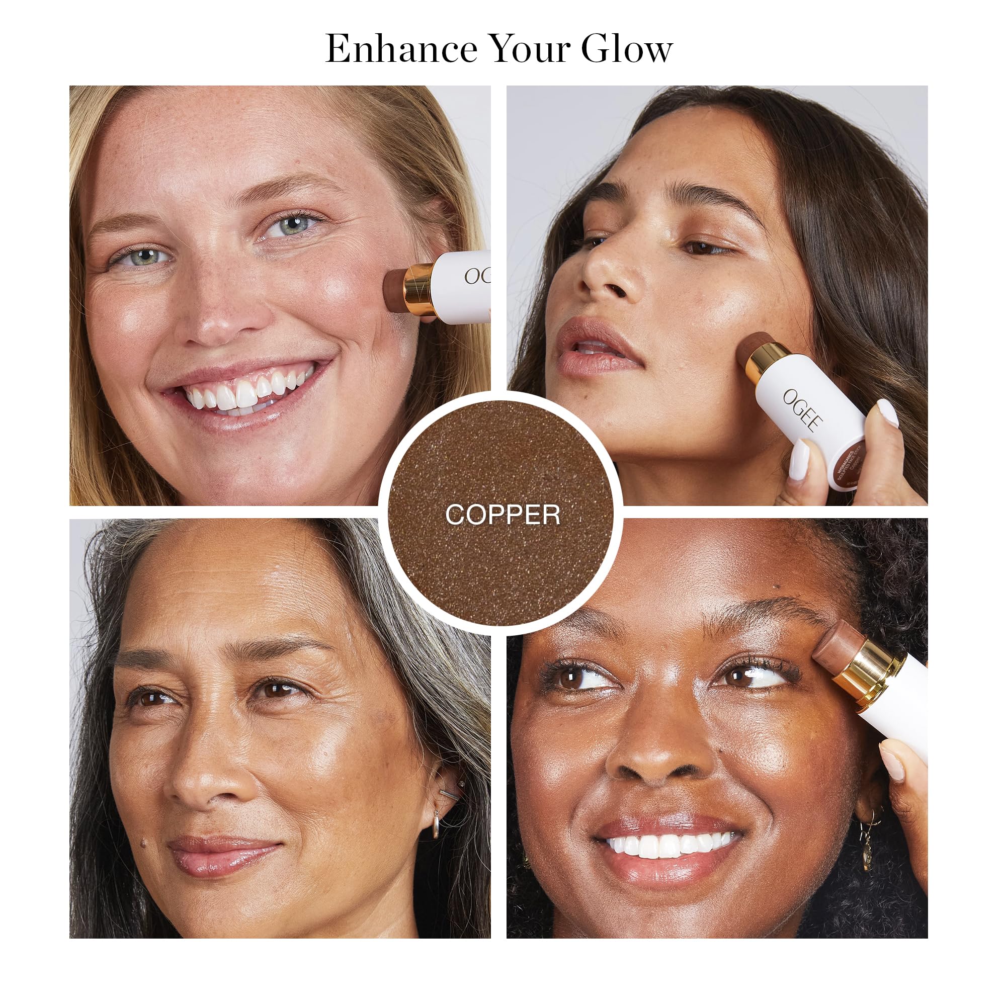 Ogee Sculpted Face Stick – texture crème douce offre une application fluide