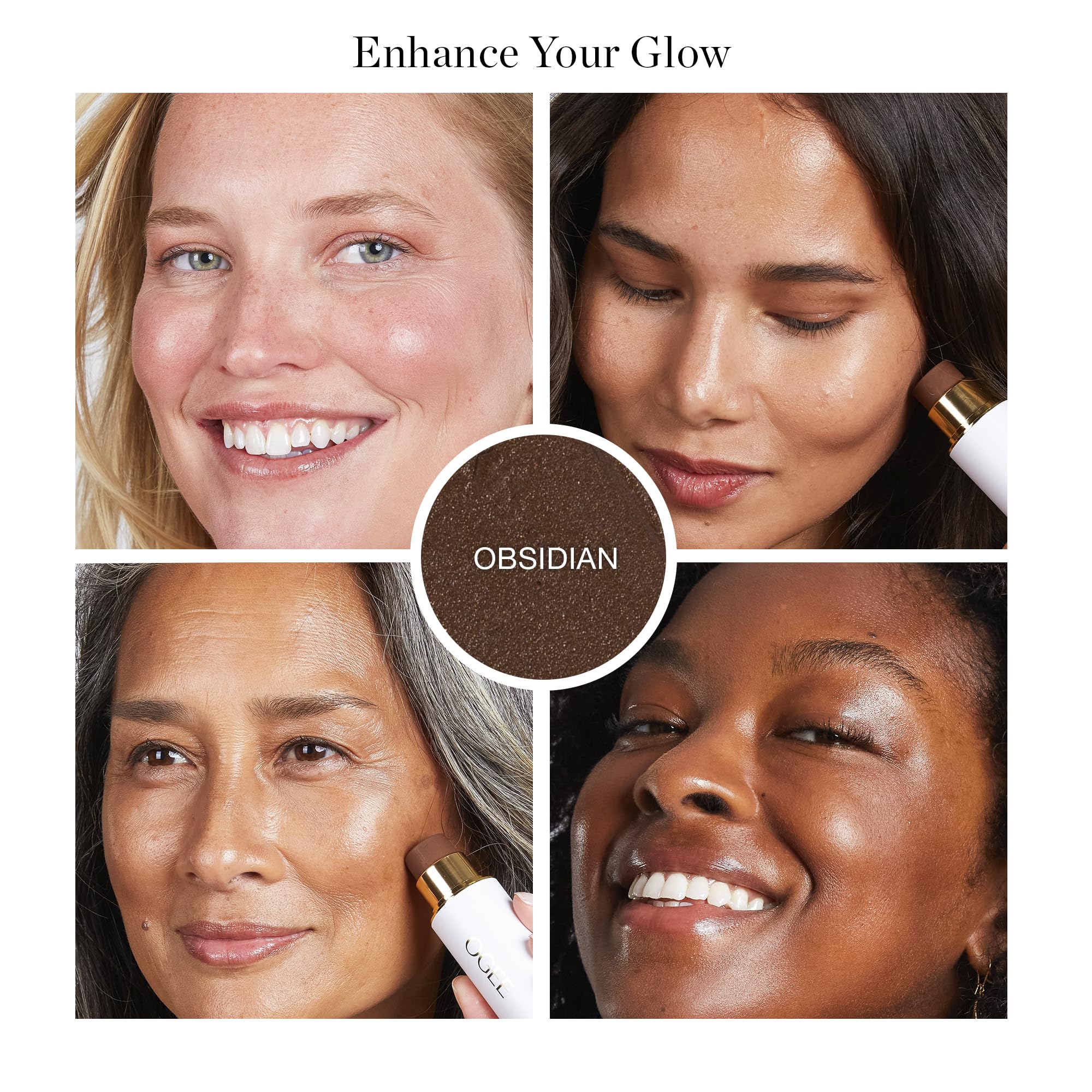 Emballage compact d'Ogee Sculpted Face Stick pour retouches en déplacement