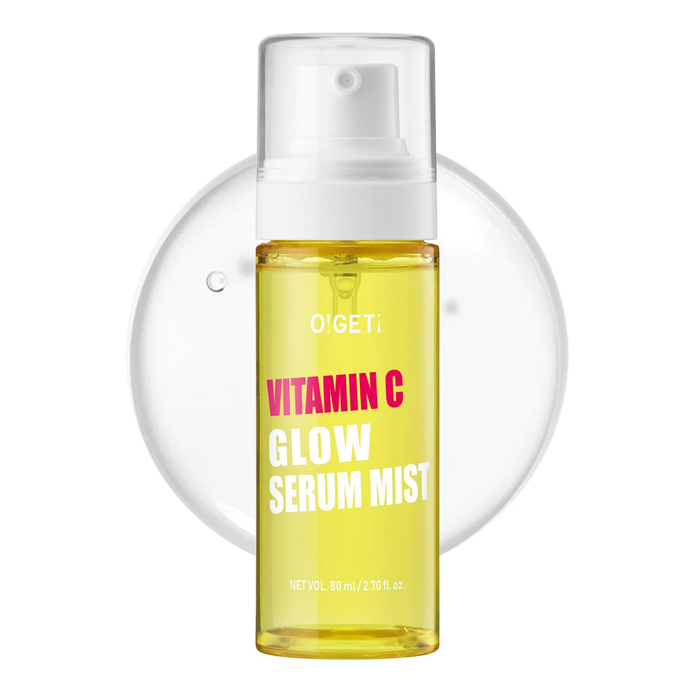 O!GETi Vitamin C Glow Serum Mist — brume visage rafraîchissante pour un teint lumineux.
