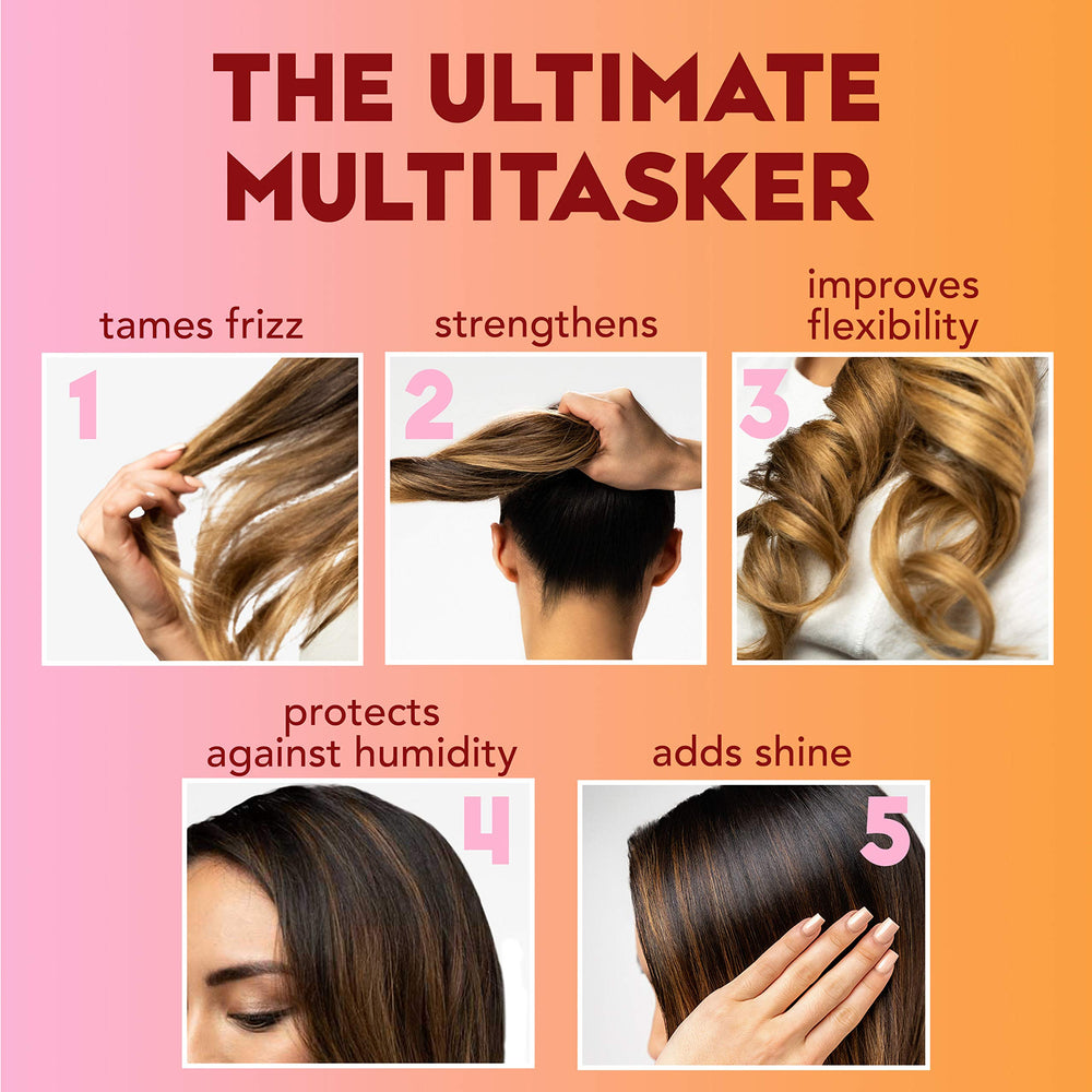 OGX application sur cheveux secs, finition soignée et légère