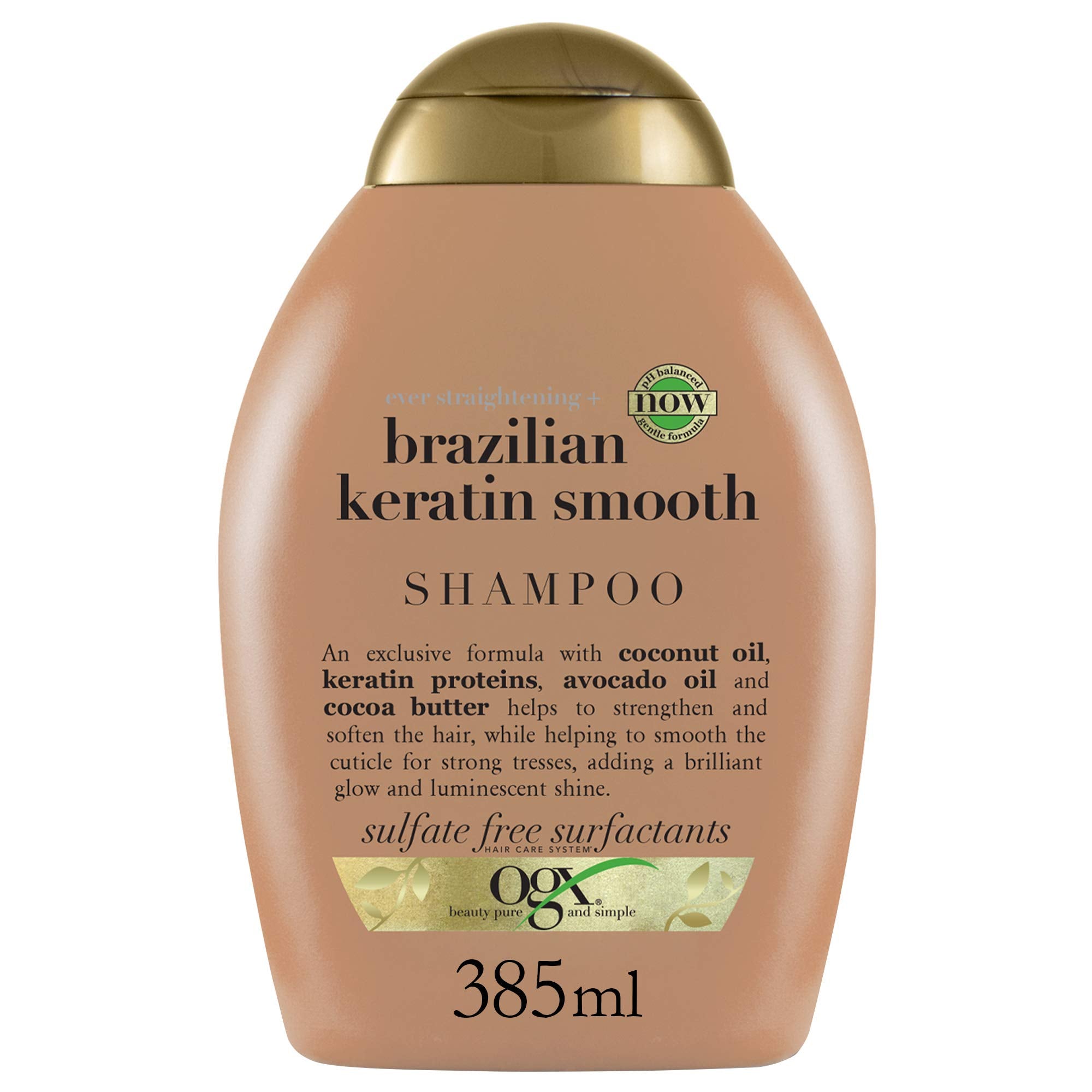 OGX Ever Straight shampoo bouteille: brillance et douceur pour cheveux épais.