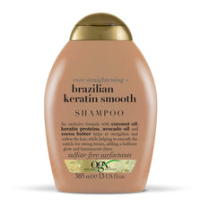 OGX Après-shampoing Brésilien, bouteille visible pour cheveux doux et démêlés faciles.
