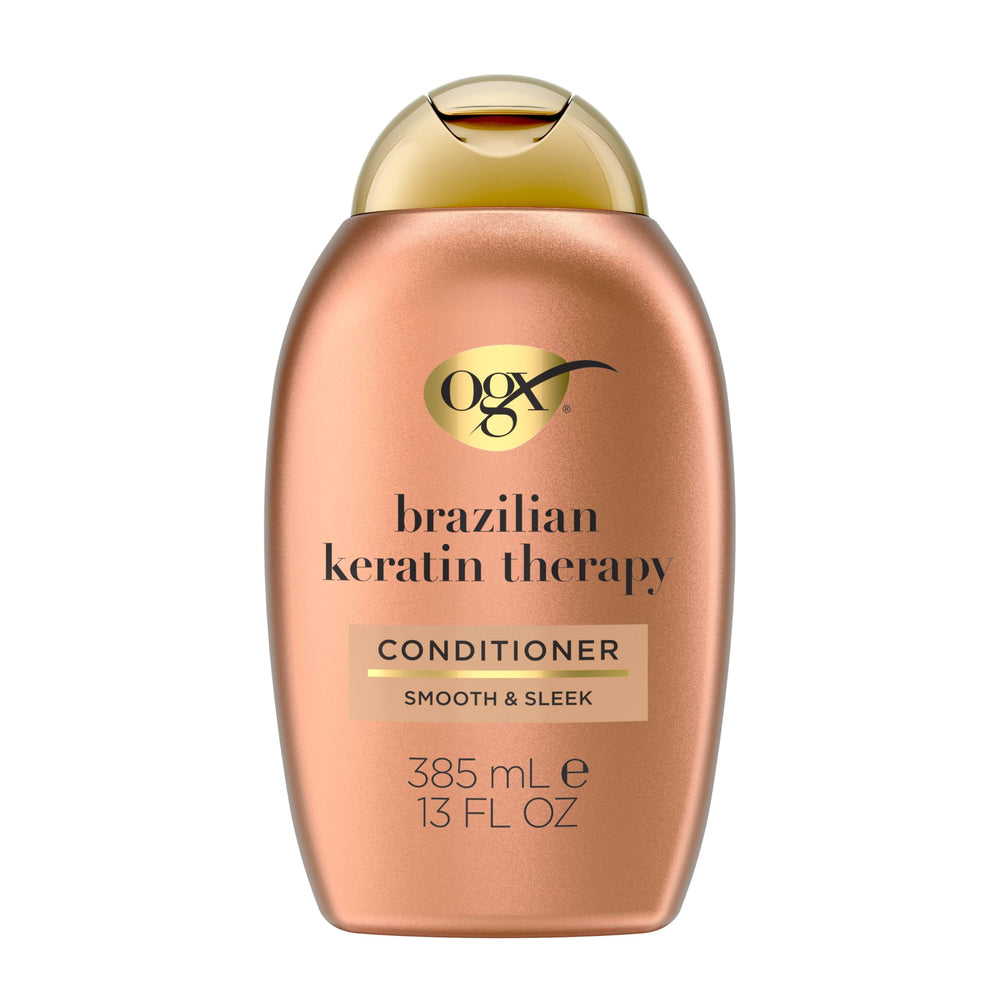 OGX Ever-Straightening, bouteille gloss, cheveux brillants et soyeux après utilisation