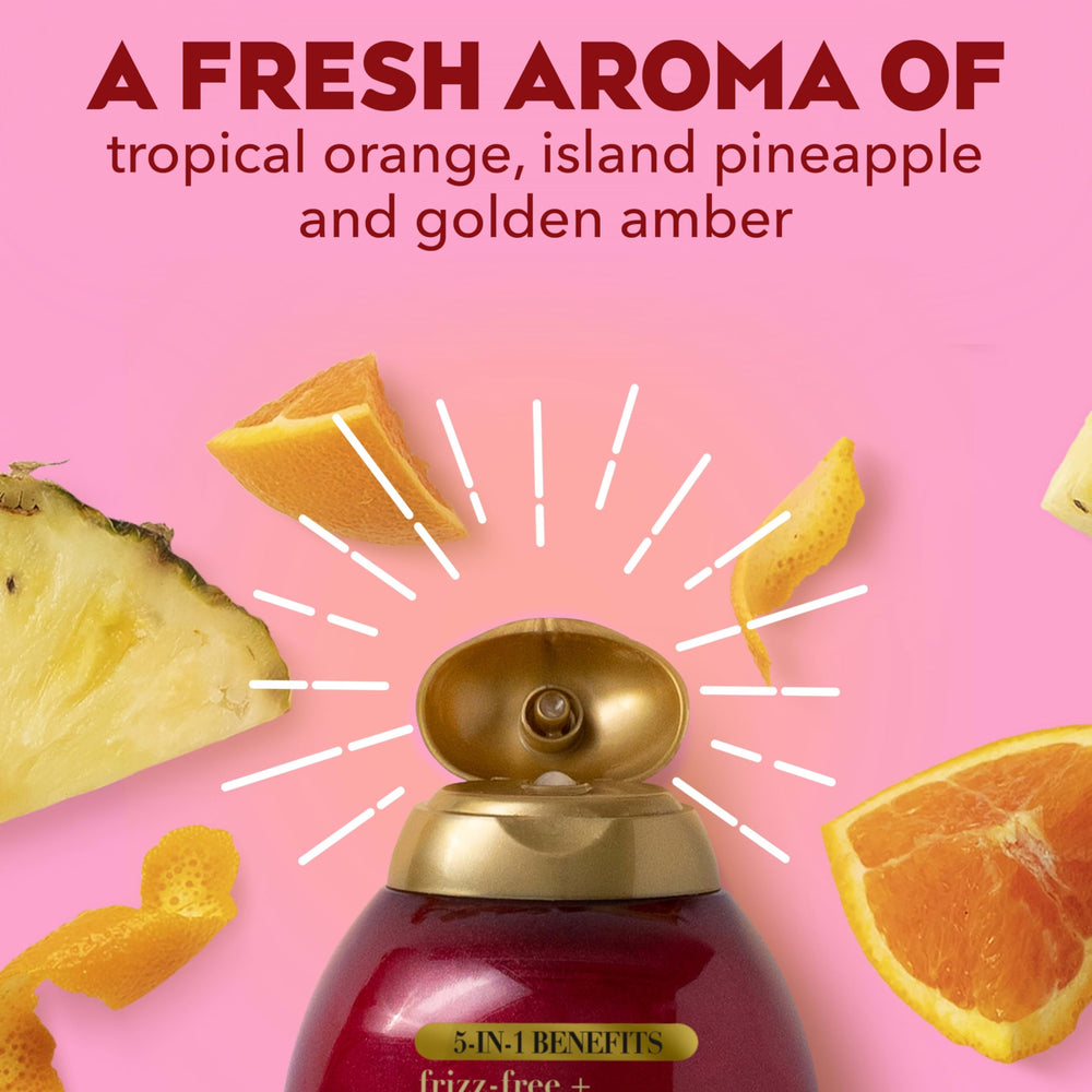 Fragrance notes of orange, pineapple, and amber in OGX image