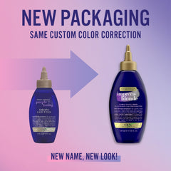 Gouttes violettes OGX Impecca-Blonde pour neutraliser les reflets jaunes